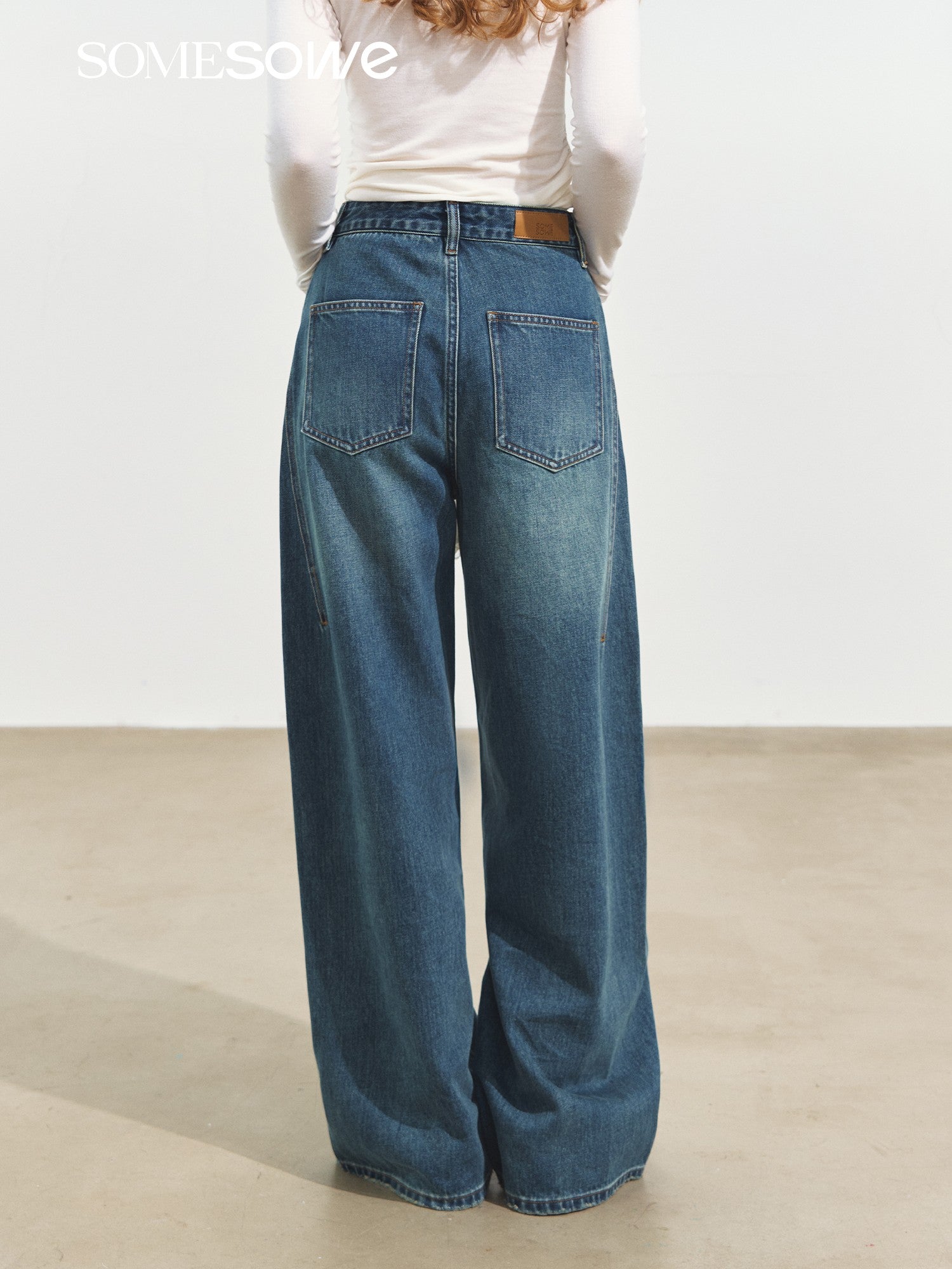 SOMESOWE S2508253 Three dimensional split wide leg jeans