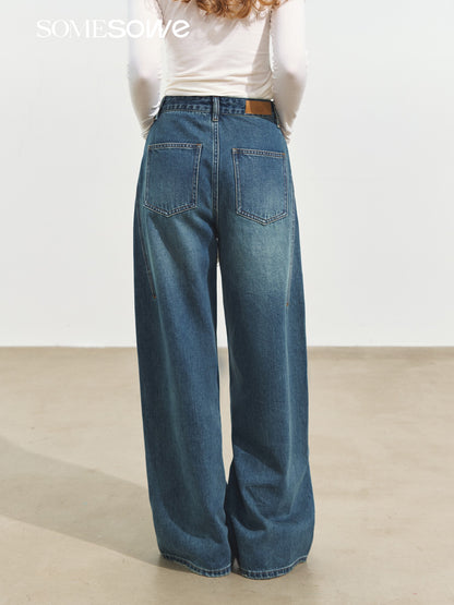 SOMESOWE S2508253 Three dimensional split wide leg jeans