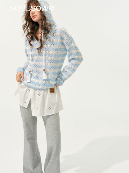 SOMESOWE S2508184 Nautical style hooded sweatshirt