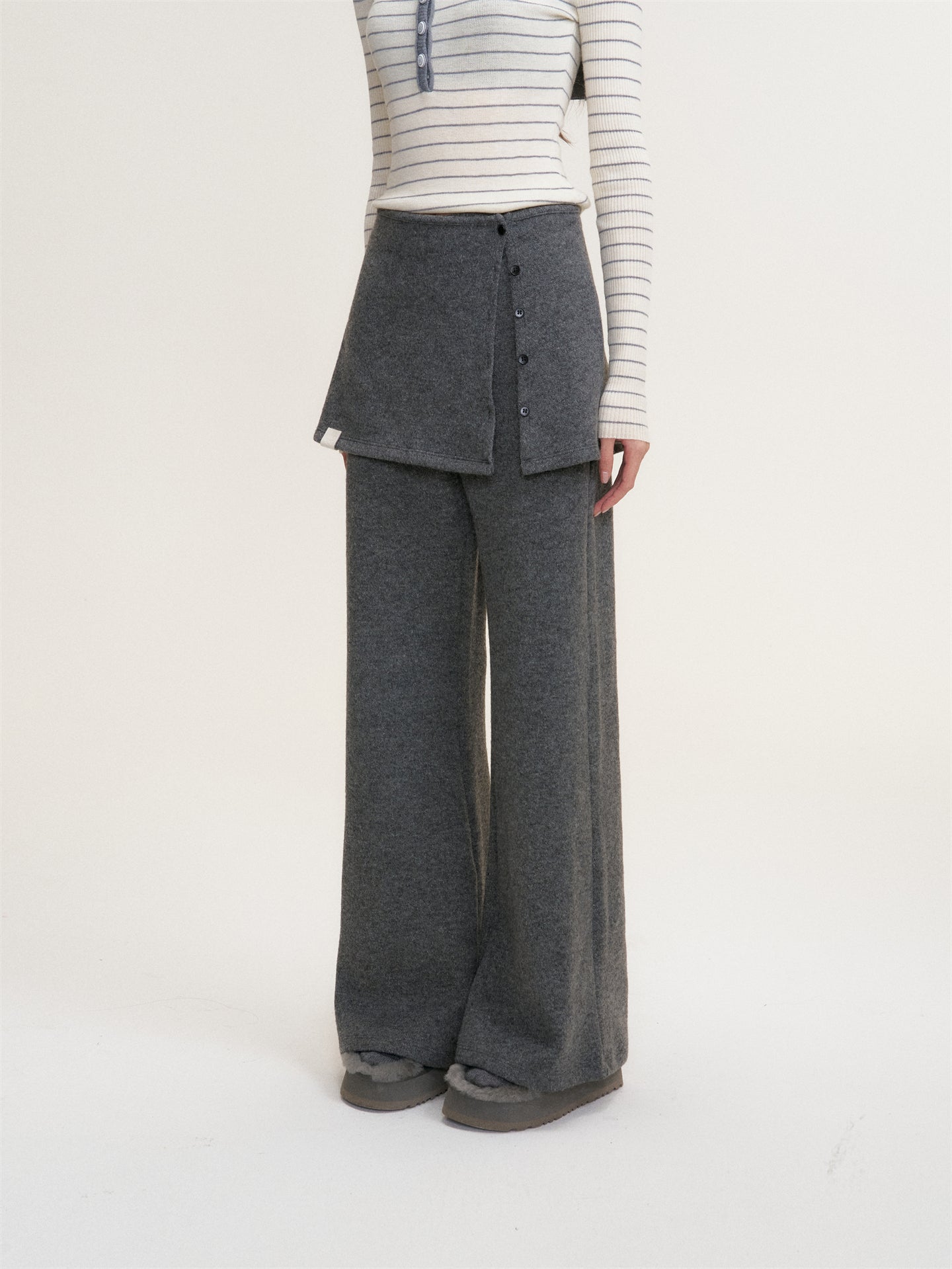 16DEWS 16D25450 High waisted wool casual pants