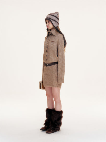 16DEWS 16D25395 Slim fit long sleeved knitted dress