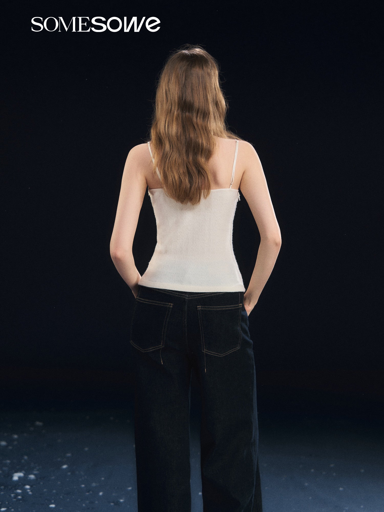 SOMESOWE S2508309 Soft velvet texture lace camisole