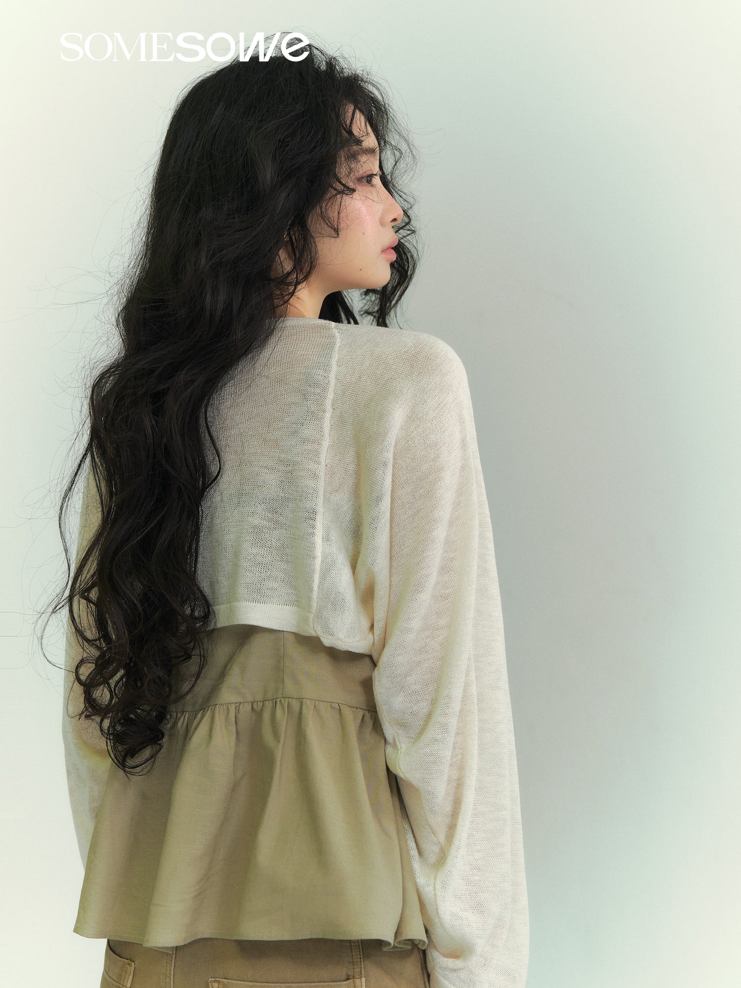 SOMESOWE S2609080&amp;S2609078 Batwing sleeve Cooling sensation cardigan + camisole