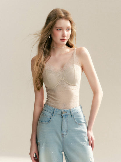 16DEWS 16D246072 Soft lace slim fit suspender