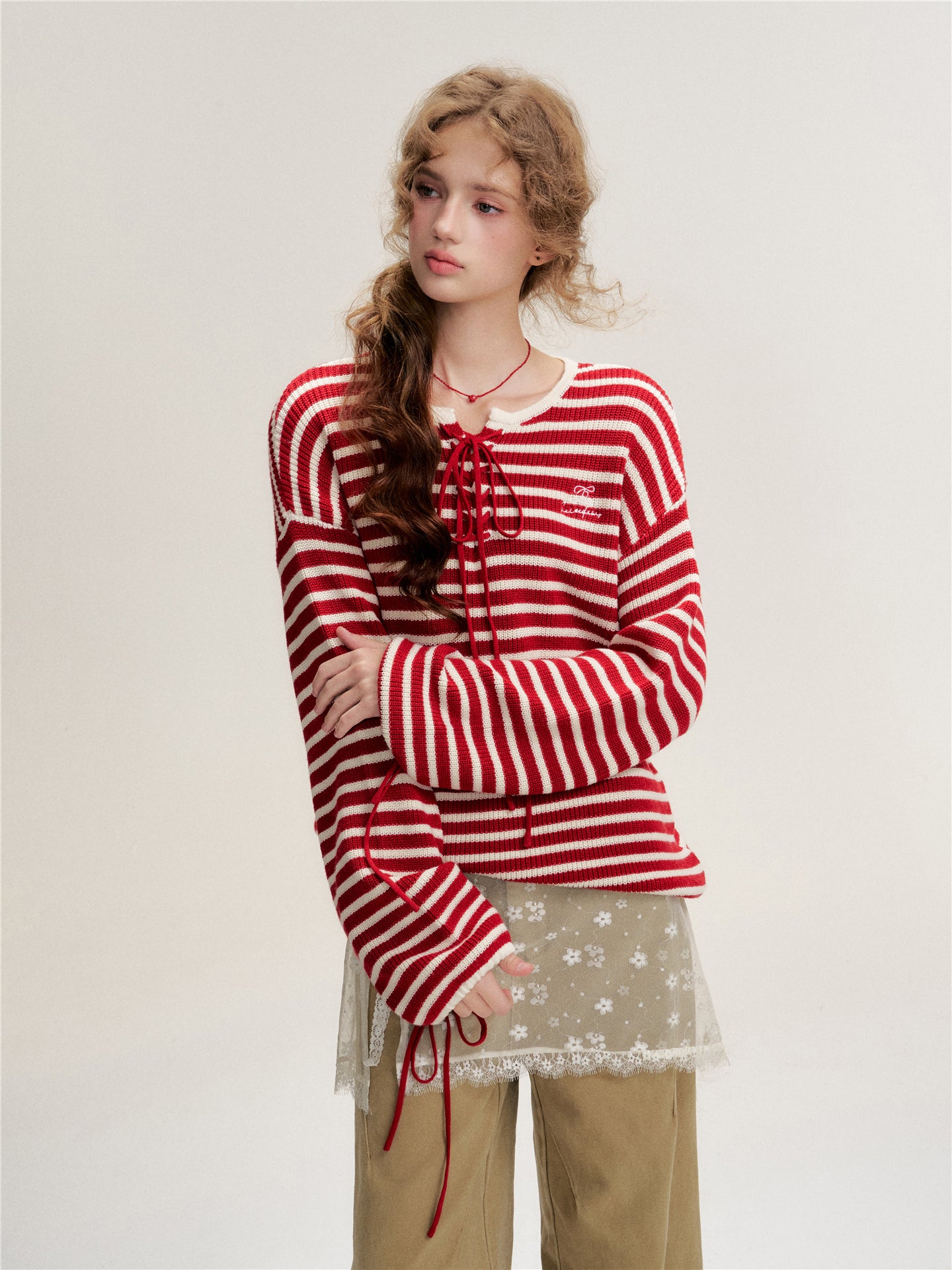 16DEWS 16D25472 Strap design pullover knitted top