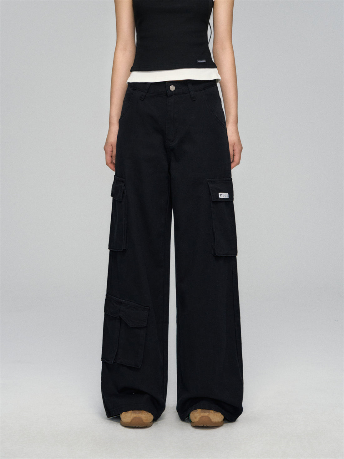 AsGony ASG25153 Wide leg workwear straight leg jeans (3color)