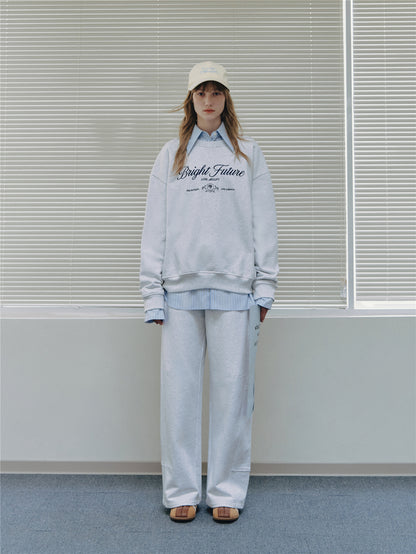Asgony ASG26538 Elastic Drawstring Paneled Barrel Sweatpants