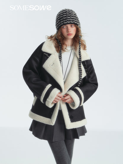 SOMESOWE S2407288 Fur biker jacket