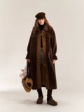 AsGony ASG31026 Maxi Fleece Coat -brown