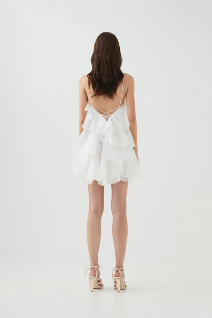 Aje Pandorea Layered Mini Dress(white)