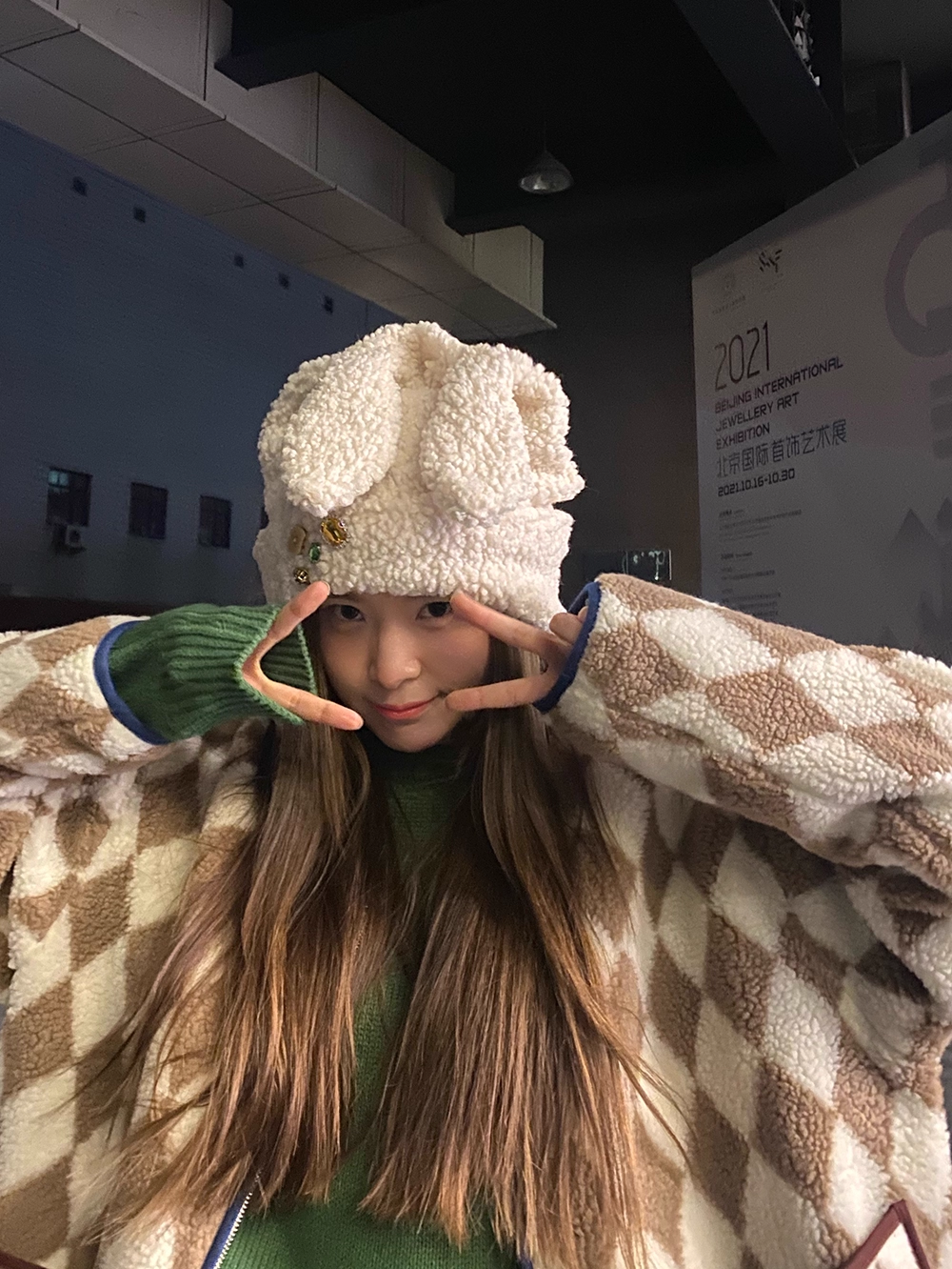 Momonana Bunny-eared hat with snap-on ears(3colors)
