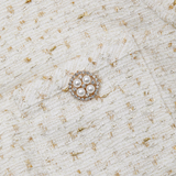 Self-Portrait Cream Metallic Boucle Mini Jacket Dress