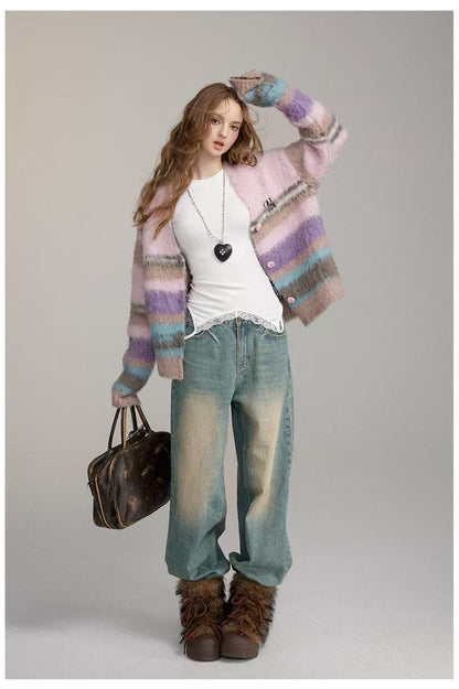 VIA PITTI V24DK284 Colorful striped sweater cardigan