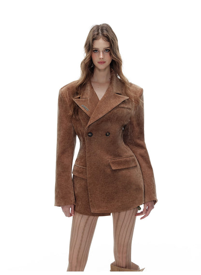 Tut tuto Velvet wide shoulder suit jacket