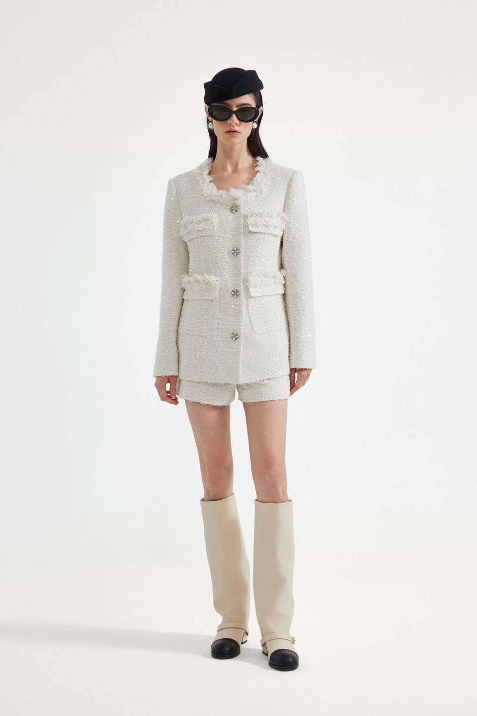 Kingwen White tweed jacket