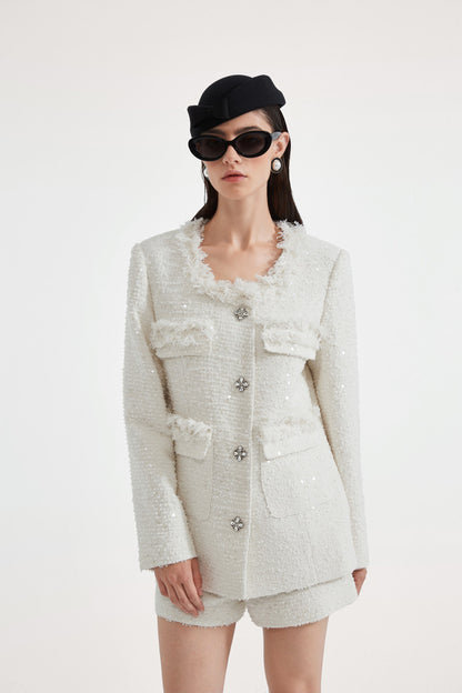 Kingwen White tweed jacket