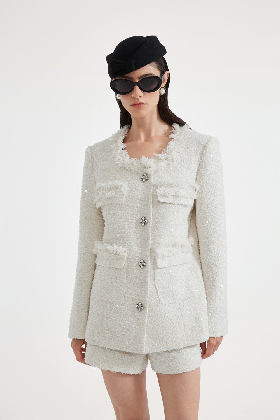 Kingwen White tweed jacket
