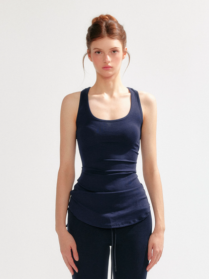 YZZI HE Back Twist-Knot Tank Top(4color)