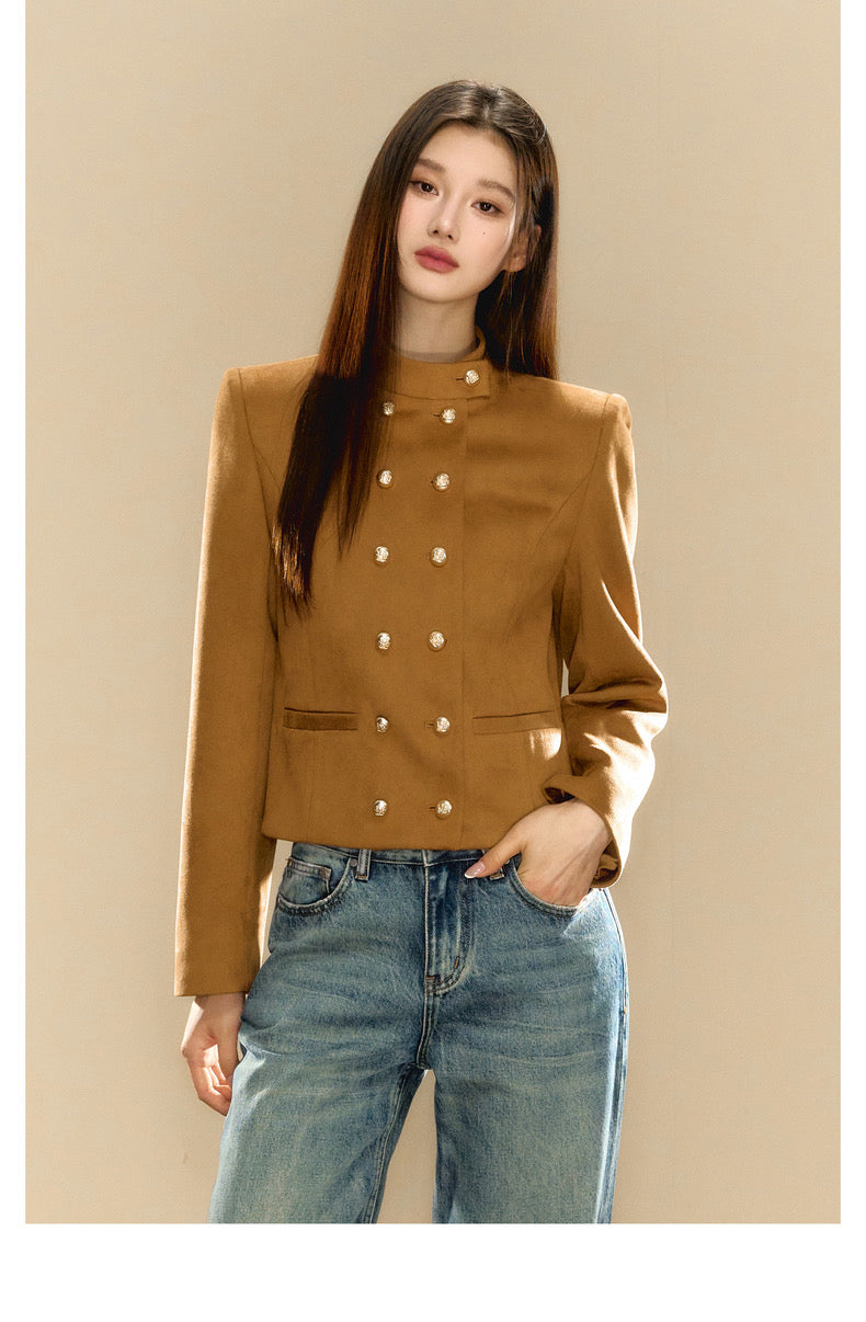 OShea Caramel Jacket &amp; High Waist Jeans