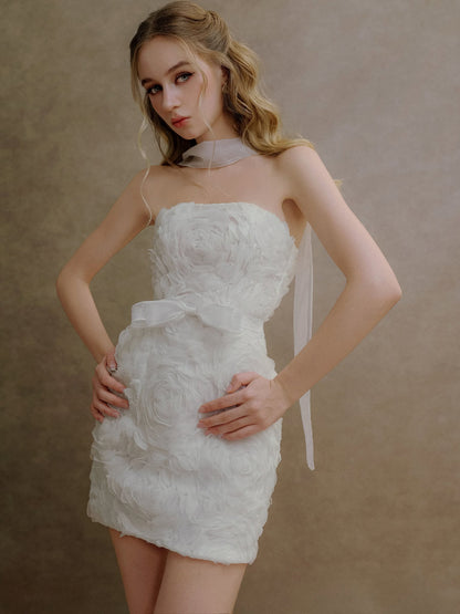 XY Bymyxy White Rose Mini Dress