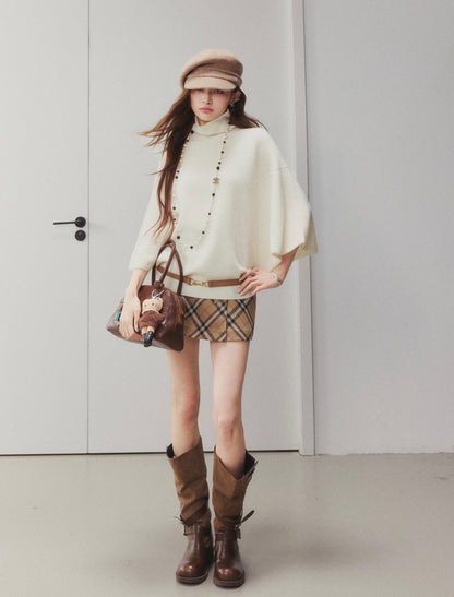 OTEBANBASS Ote260906 Turtleneck Wool Poncho Knit