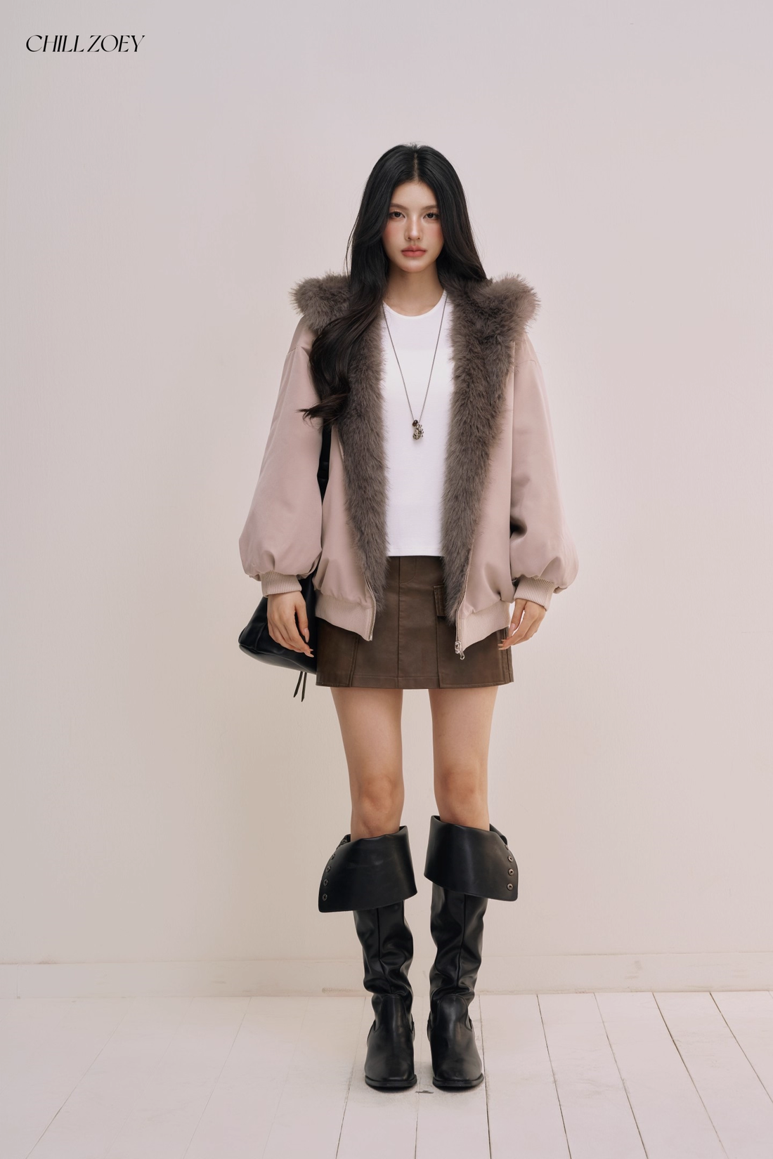 Chill Zoey M690325 Double Side Fur Coat