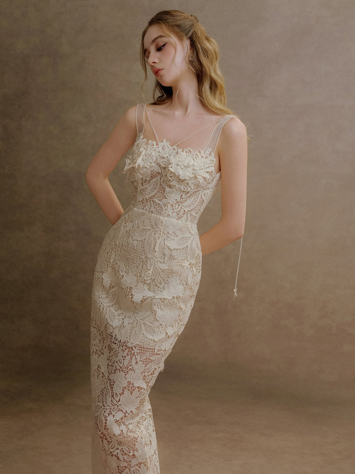 XY Bymyxy White Lace Body Dress