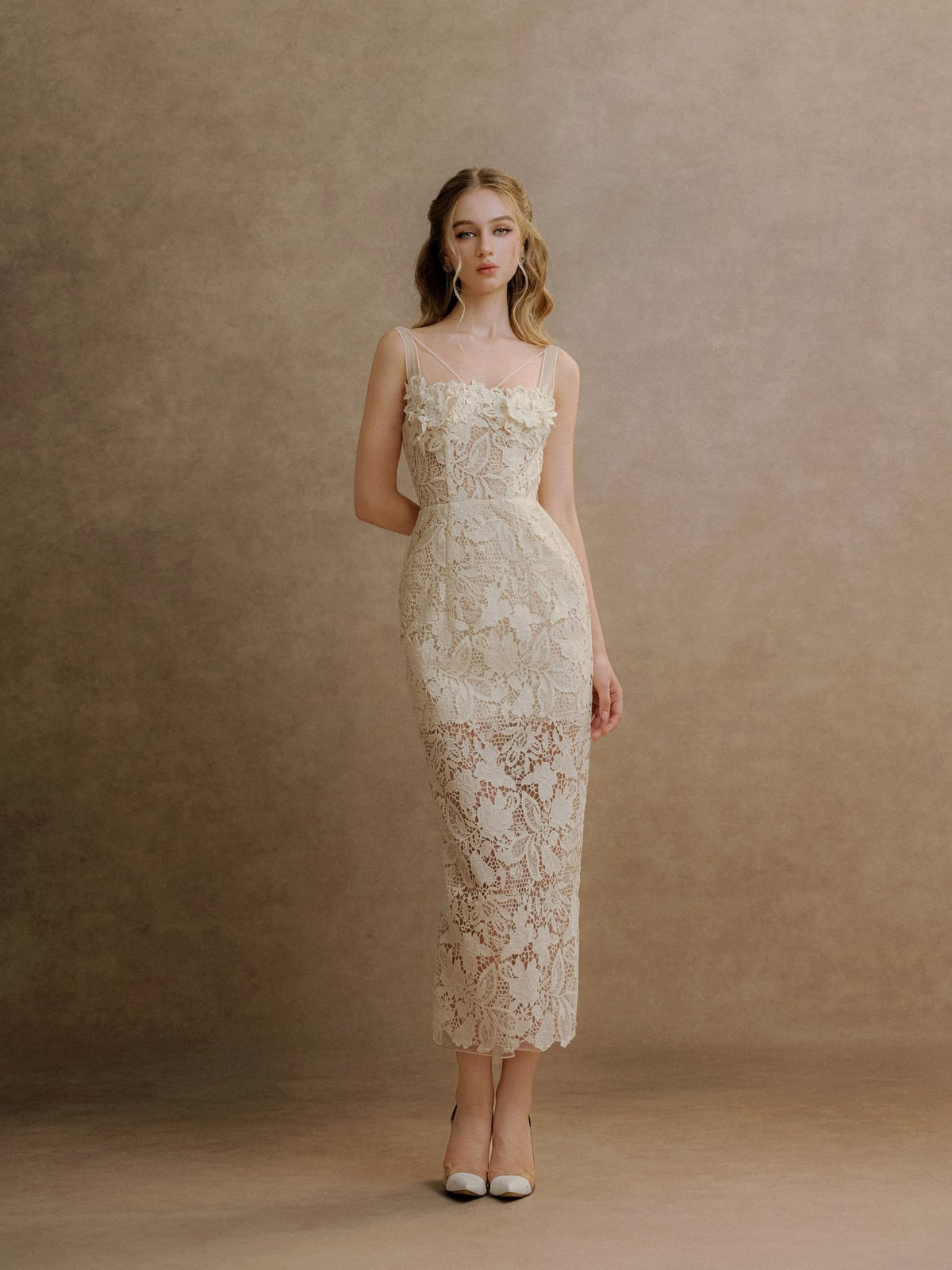 XY Bymyxy White Lace Body Dress