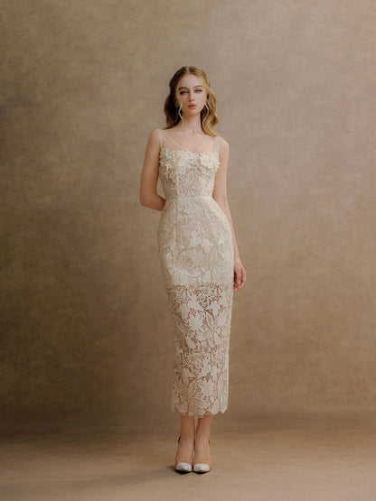 XY Bymyxy White Lace Body Dress