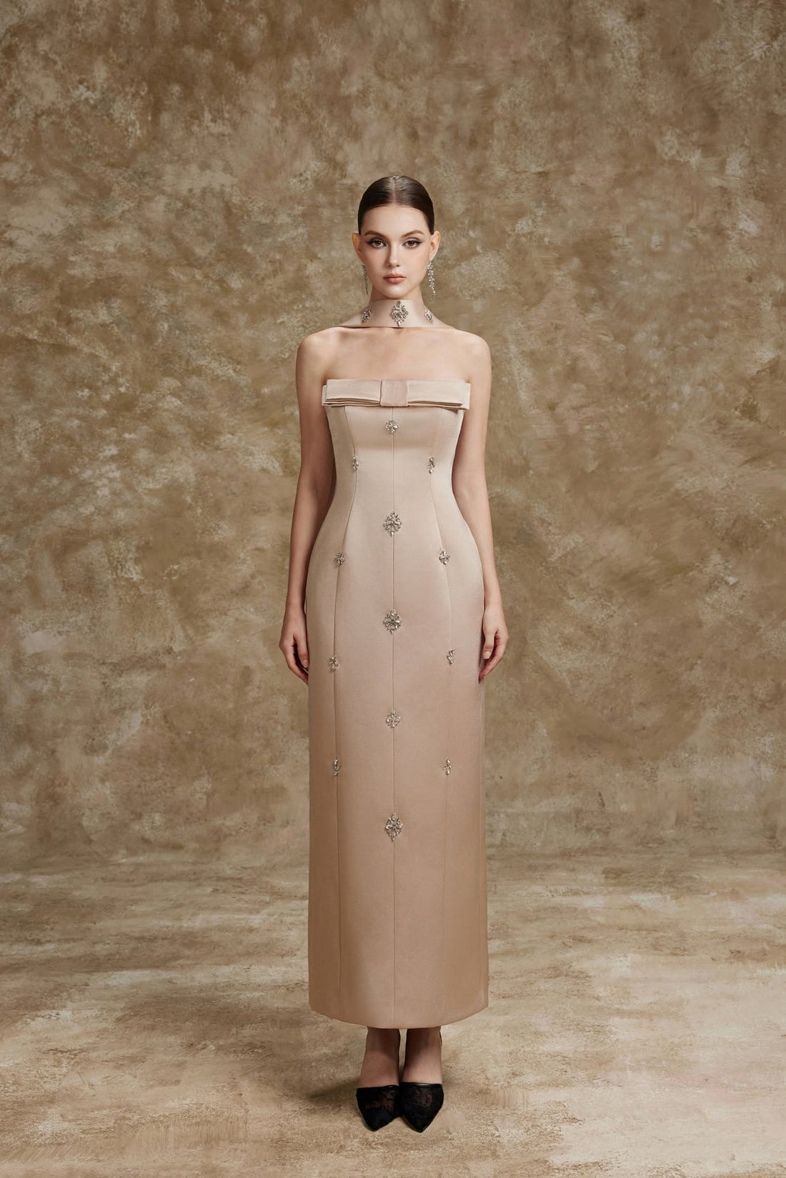 LAMORIS SERENA DRESS-Bronze Brown