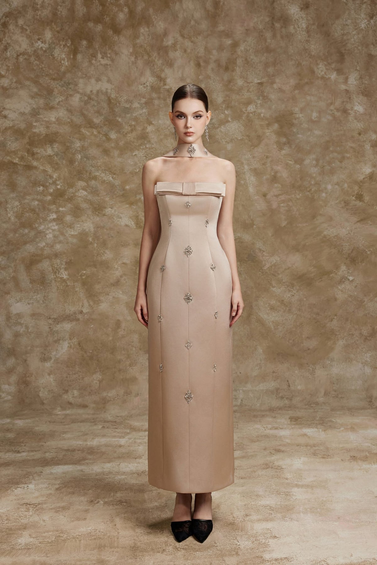 LAMORIS SERENA DRESS-Bronze Brown