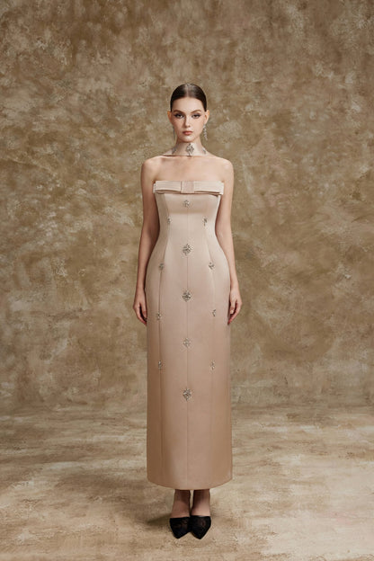 LAMORIS SERENA DRESS-Bronze Brown