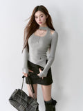 VIA PITTI V24DK162 Hollow Knit Top(2color)