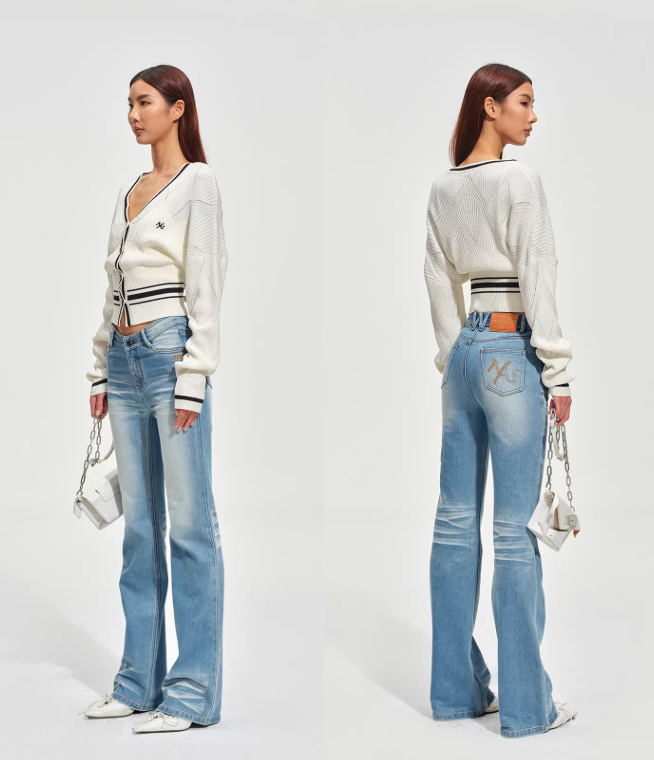 NAWS Newport Classic Contrast Stripe V-Neck Slim Fit Cardigan(2color)