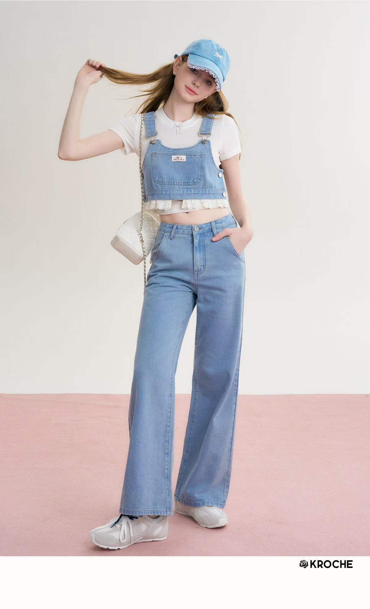 Kroche Two piece denim overalls set