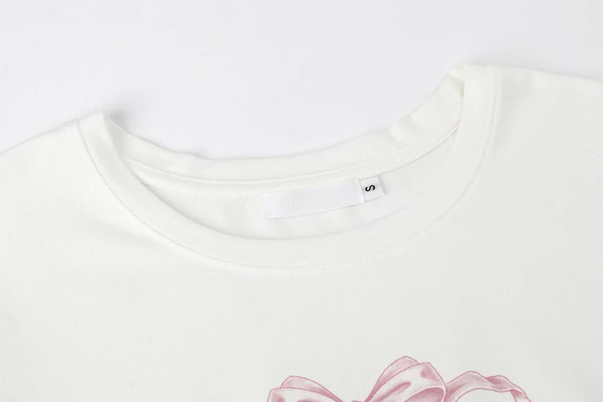 Threetimes Heart ribbon tee