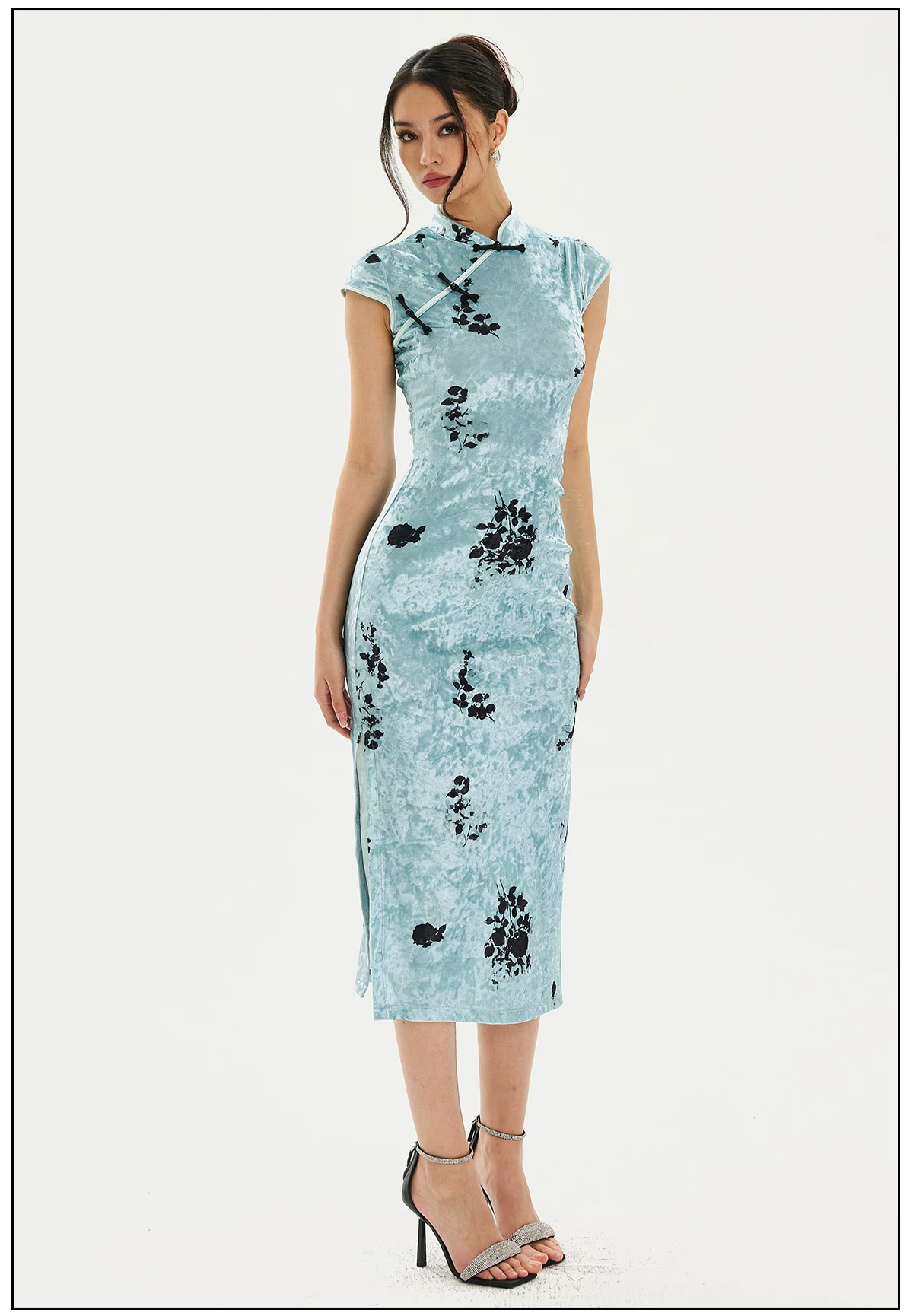 FIND YA WINGS Jade Green Mandarin Midi Cheongsam