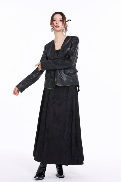 Aimme Sparrow 8753/8946 Neo-Chinese black coat + Mian skirt(black)