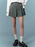ASGONY Denim Pleated Skirt