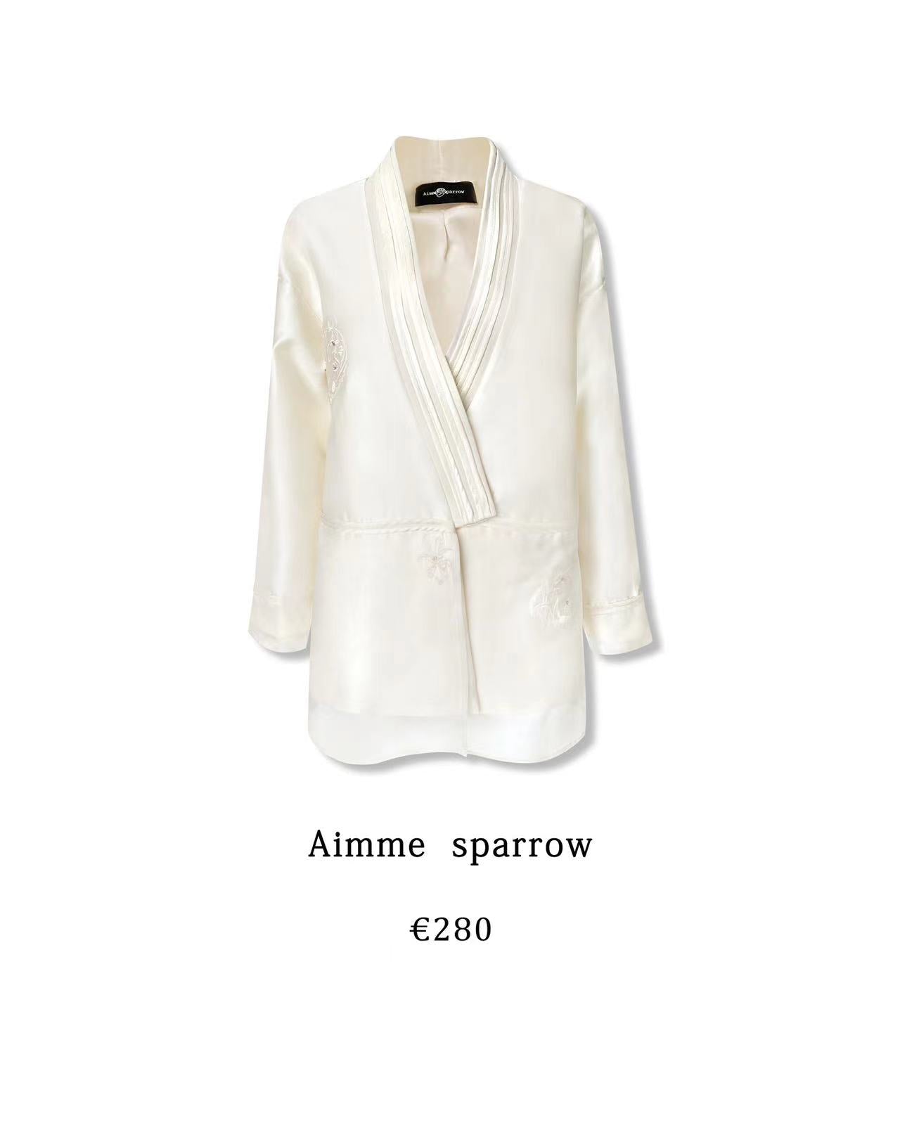 Aimme Sparrow 8881 Long white coat