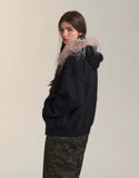 SOMESOWE Hoodie Coat with Fur Collar(2color)