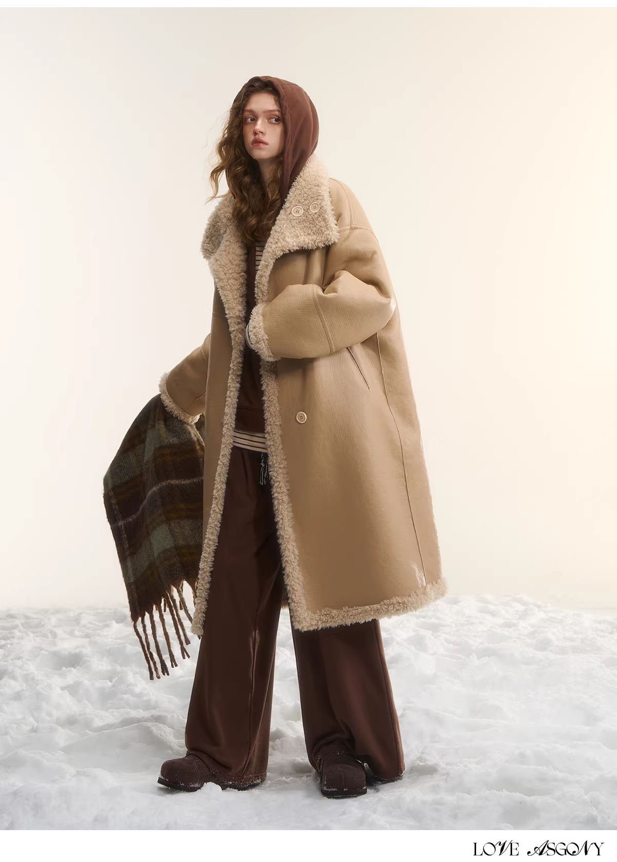 AsGony ASG25560 double-sided long sherpa coat(2color)