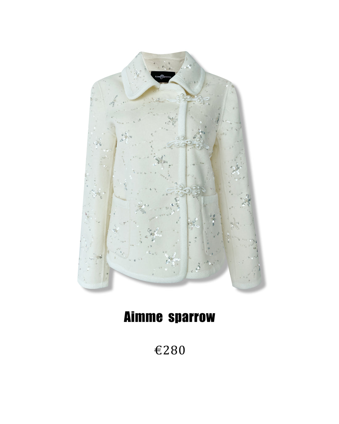 Aimme Sparrow 8901/8743 Wool sequin coat+shorts