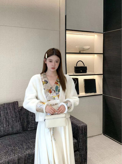 Aimme Sparrow 8972 Neo-Chinese printed sable coat