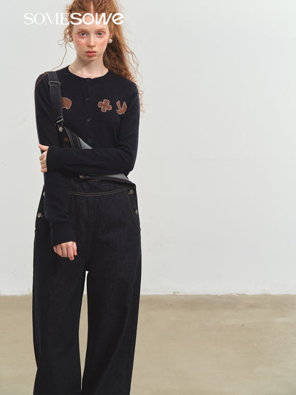 SOMESOWE S2508209 Original color denim flared overalls