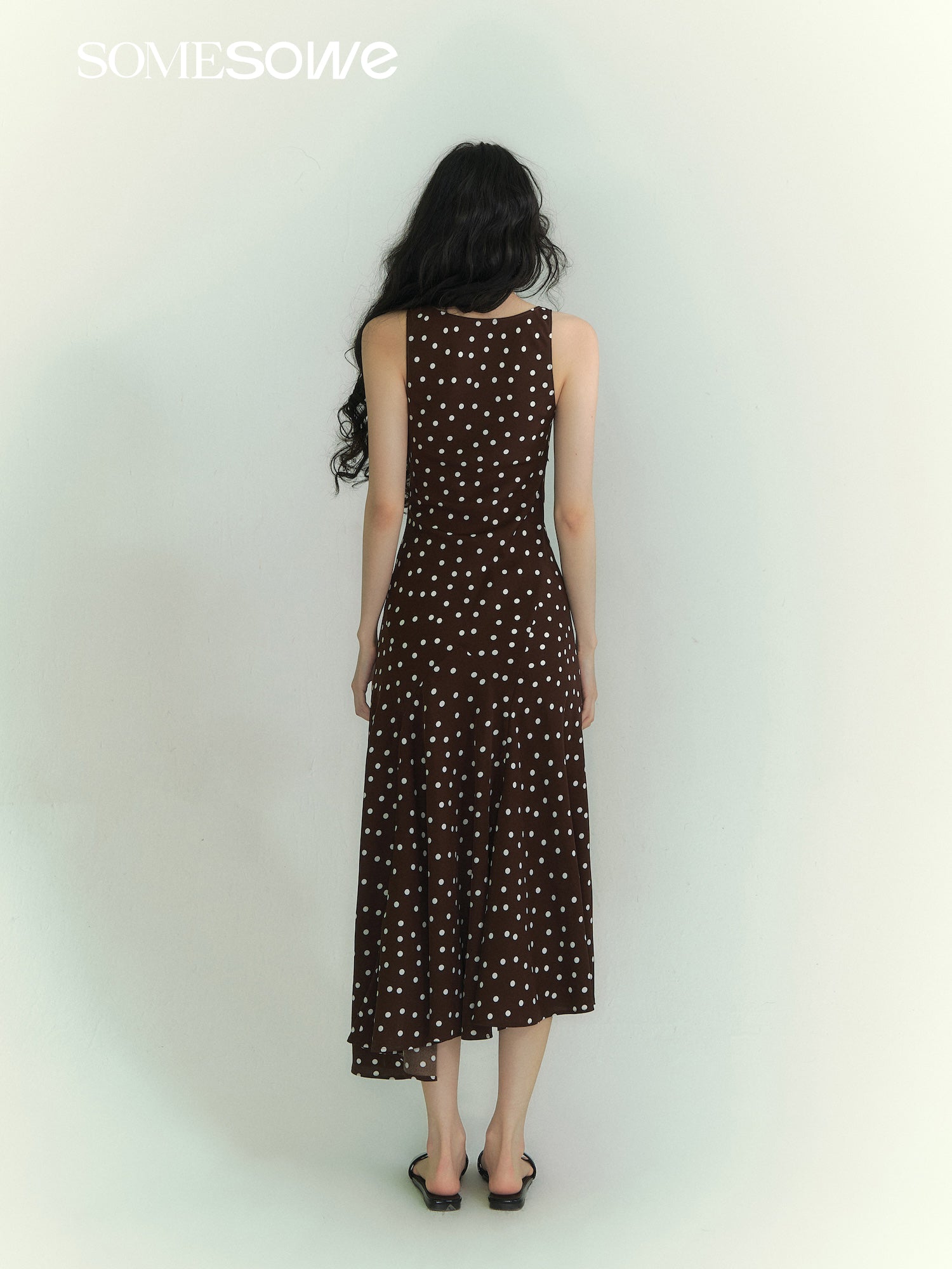 SOMESOWE S2609075 Lace polka dot dress