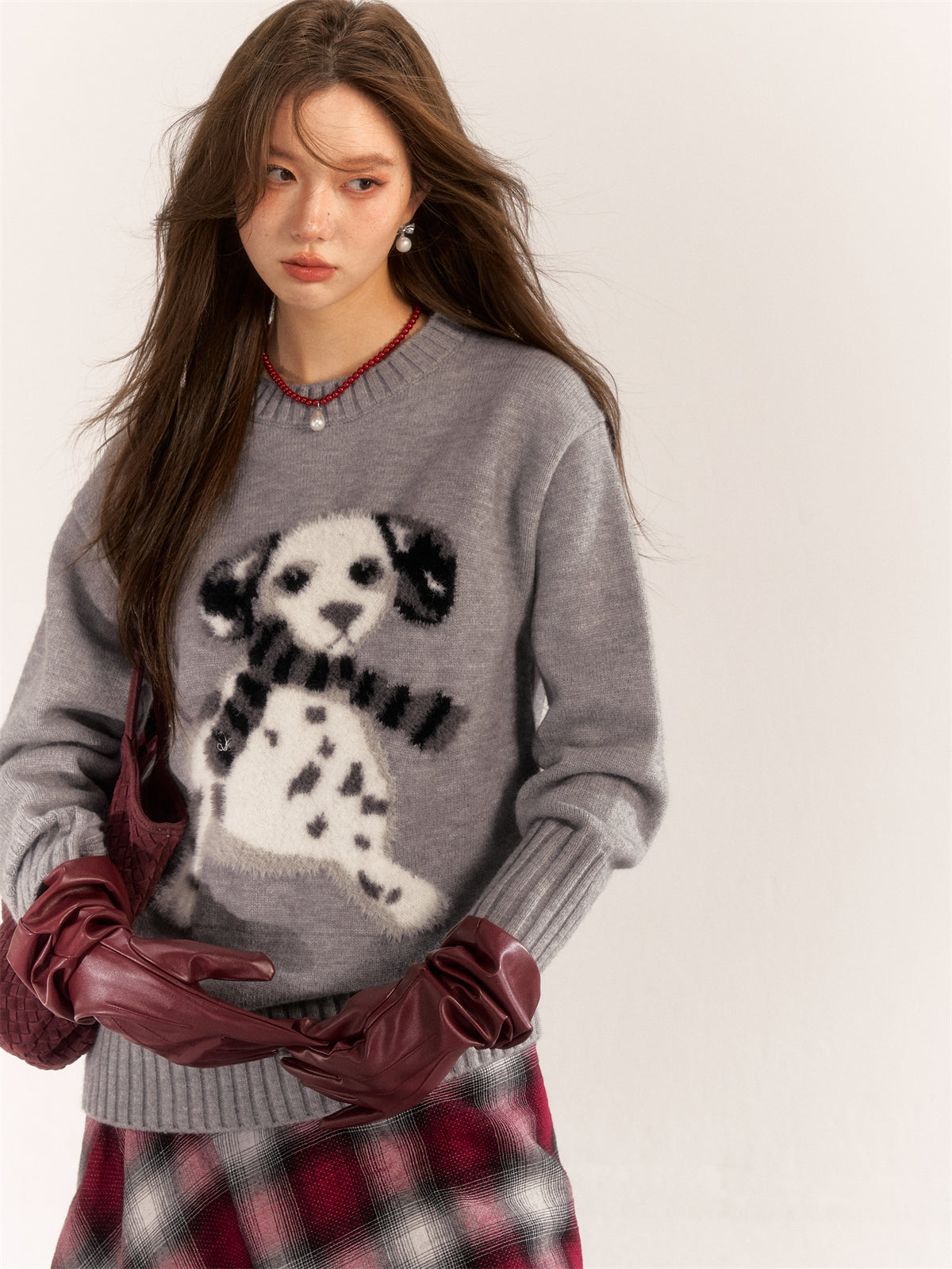 AsGony ASG24546 all-match lazy pullover sweater