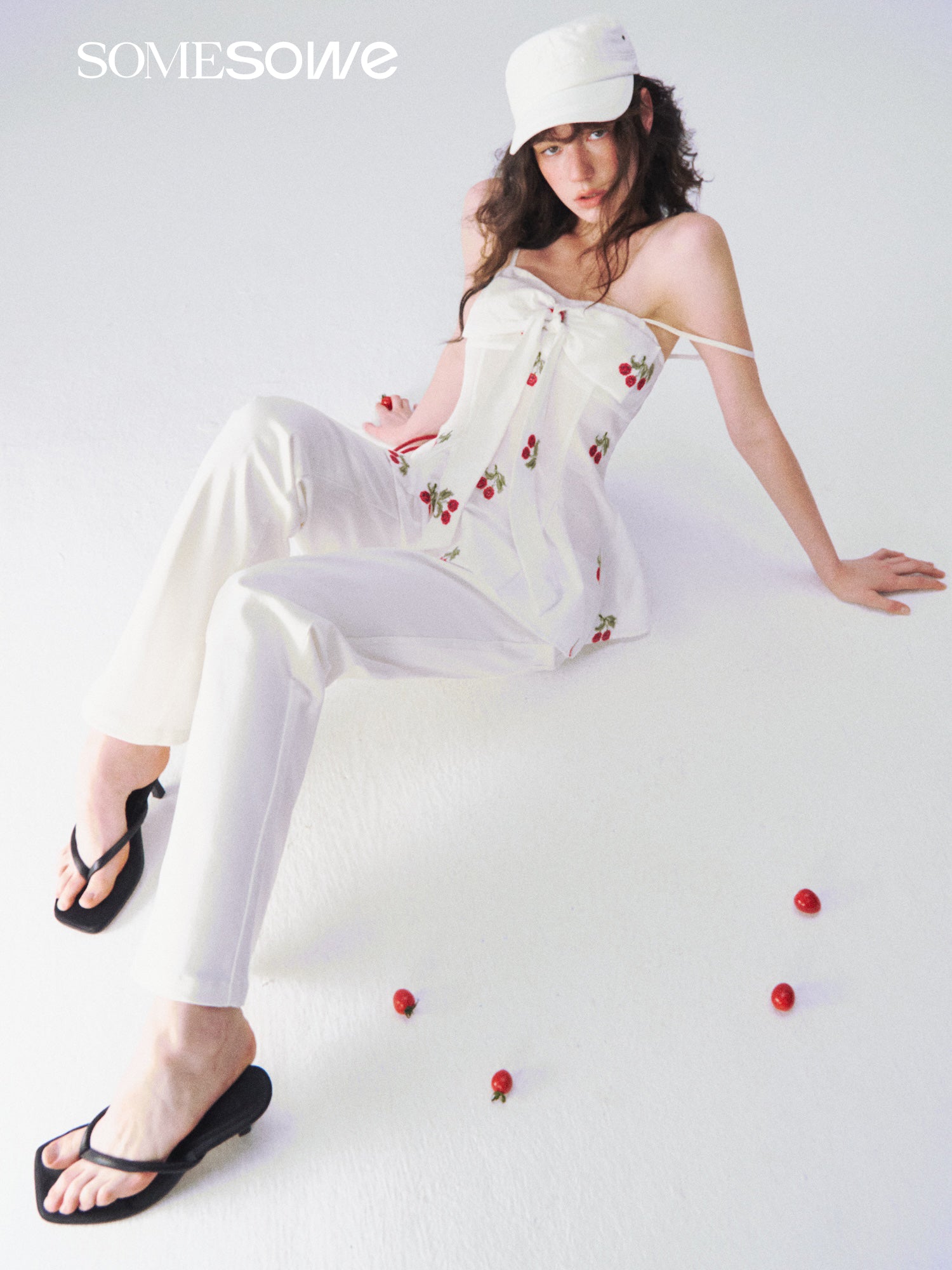 SOMESOWE S2609078 Bow strap strapless top