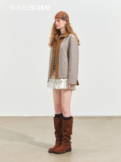 SOMESOWE S2508245 Doll collar suede leather jacket