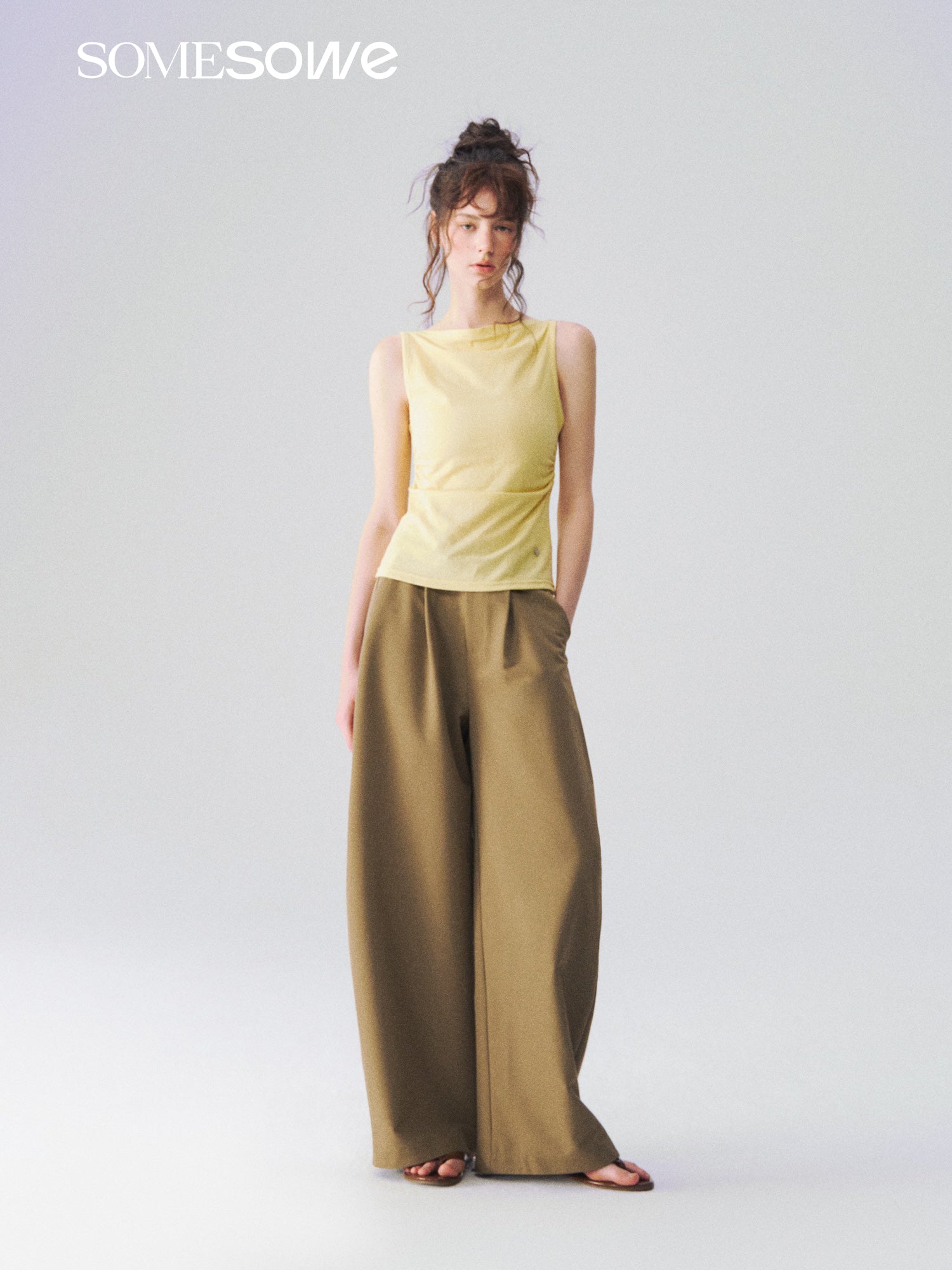 SOMESOWE S2609101 Loose casual versatile curved knife pants